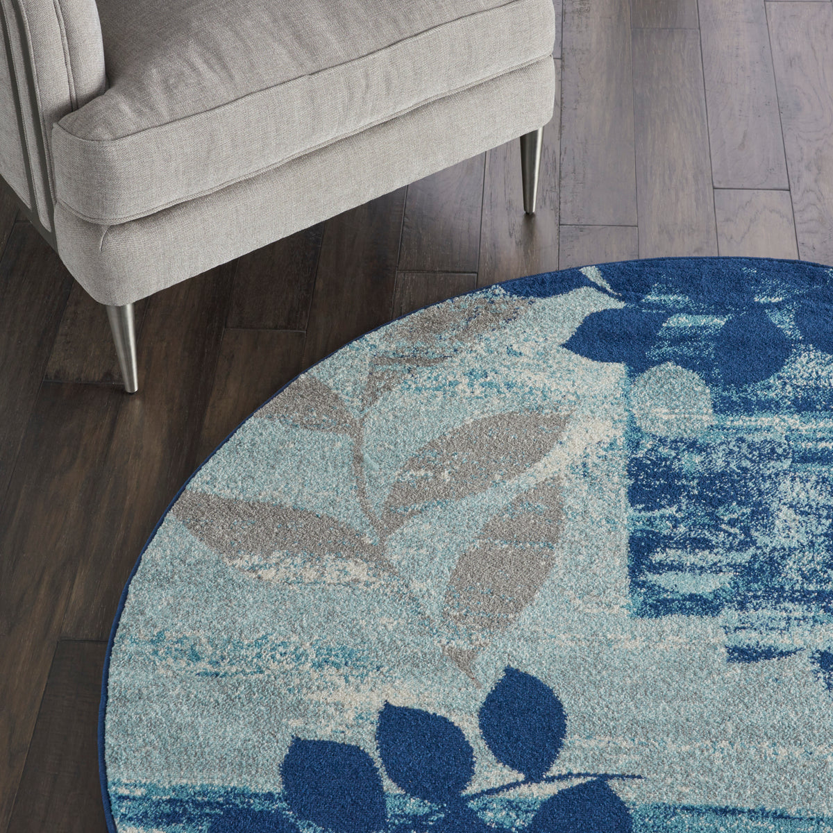 Tranquil TRA01 Navy Light Blue Rug