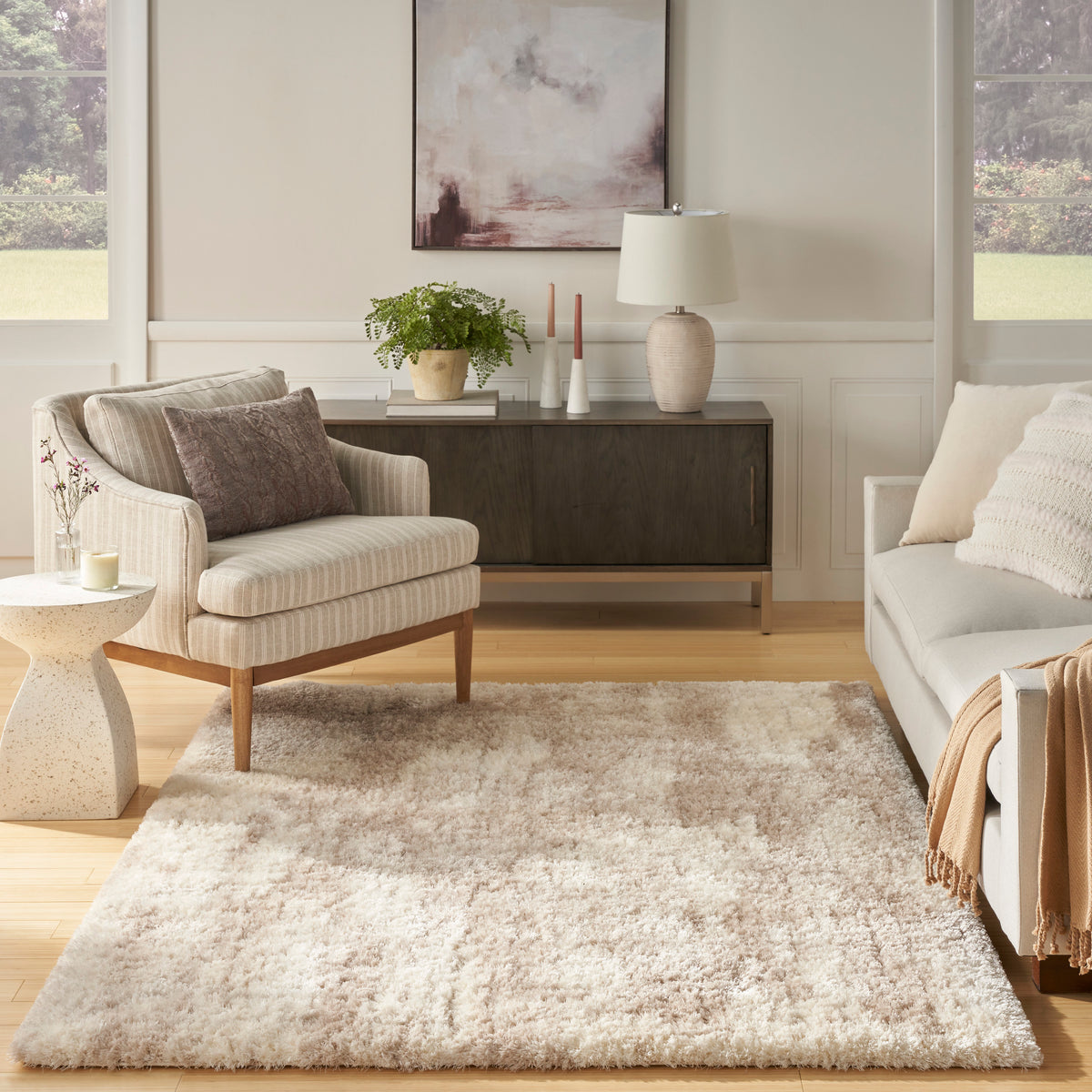 Dreamy Shag DRS01 Ivory Beige Rug