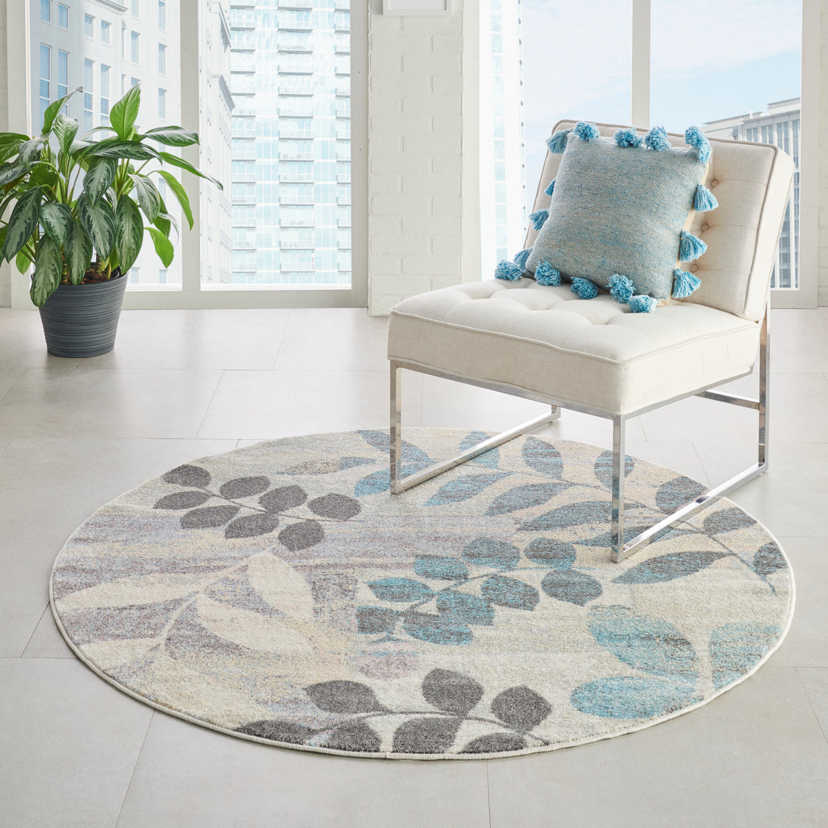 Tranquil TRA01 Ivory Light Blue Rug