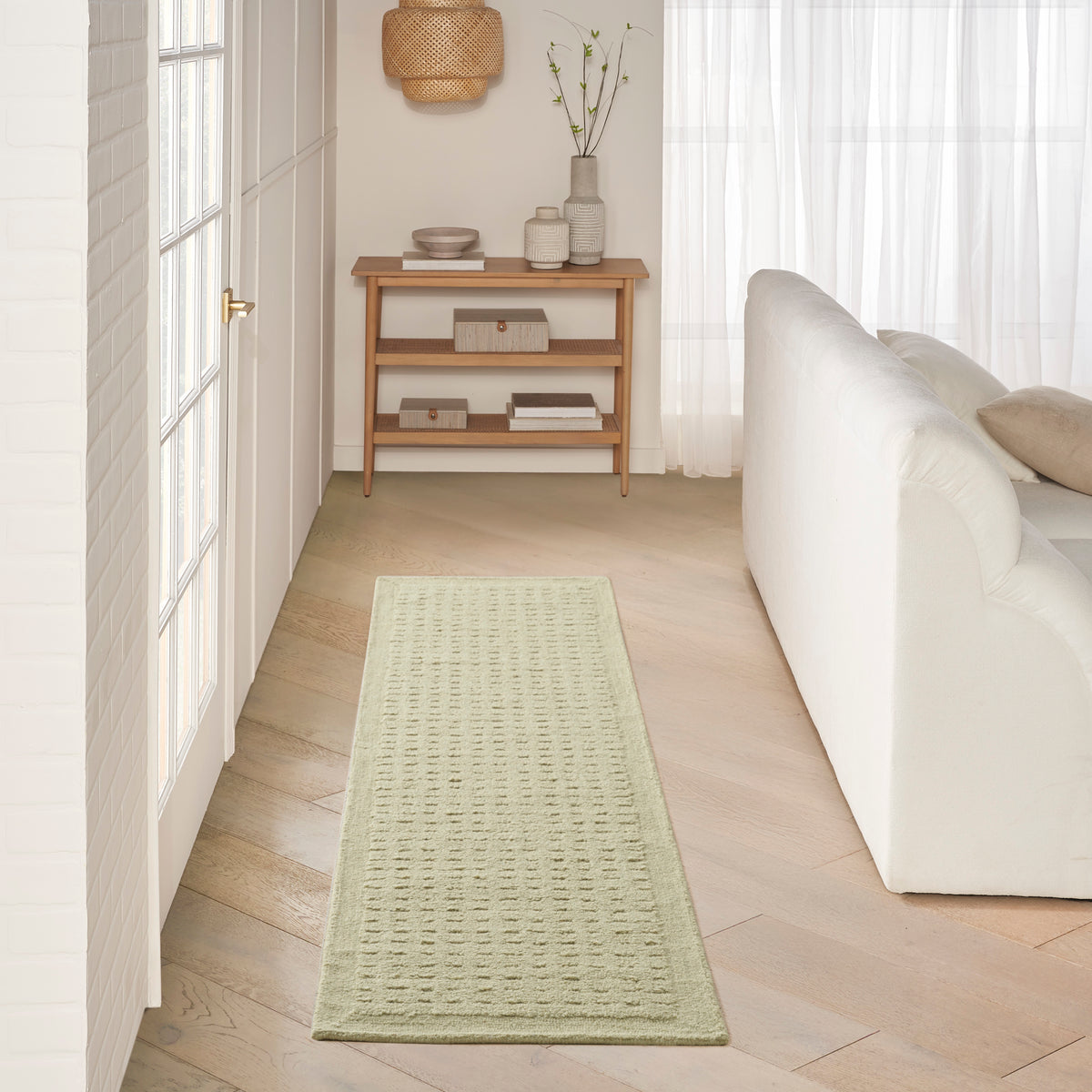 Pure Grids PGR01 Light Green Rug