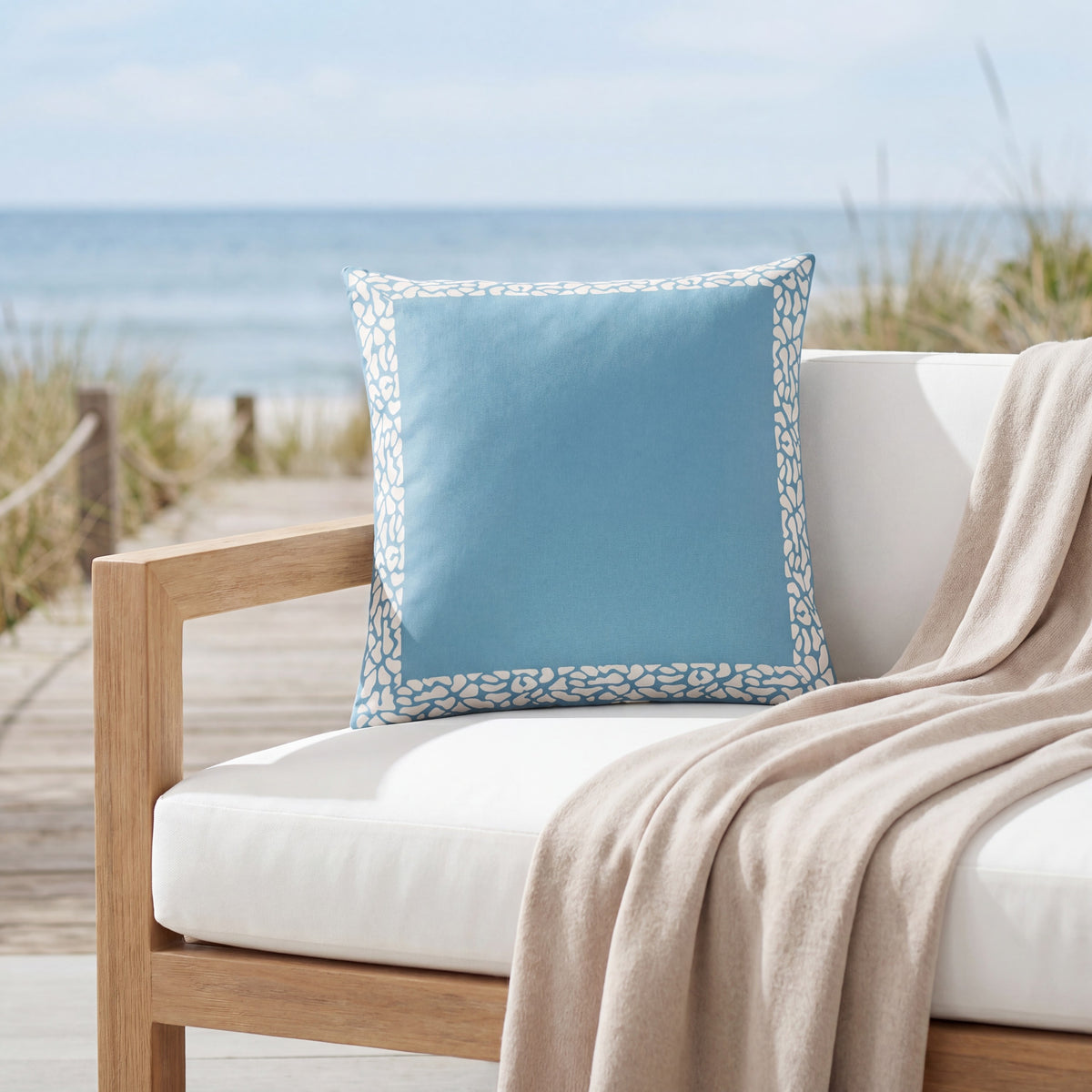 Outdoor Pillows VJ370 Turquoise 18" x 18" Throw Pillows