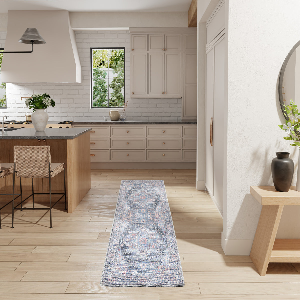 New Concept Washables SR101 Light Blue Multicolor Rug
