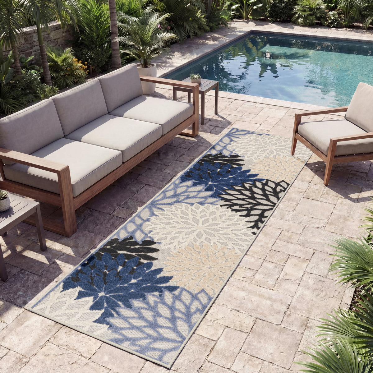 Aloha ALH05 Blue Multicolor Rug