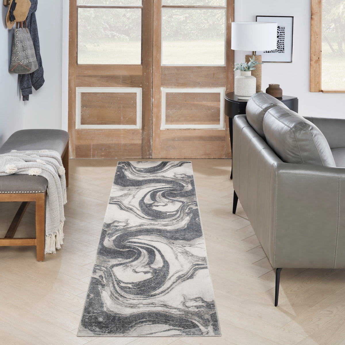 Astra Machine Washable ASW15 Ivory Grey Rug