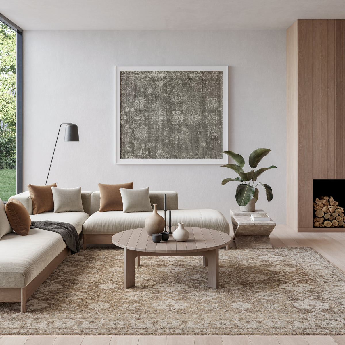 Soft Mist SMI04 Mocha Ivory Rug