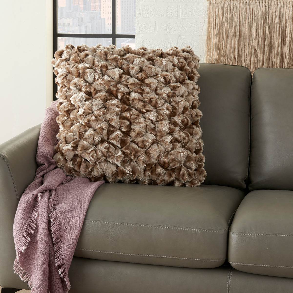 Sofia YS101 Beige 20" x 20" Throw Pillows
