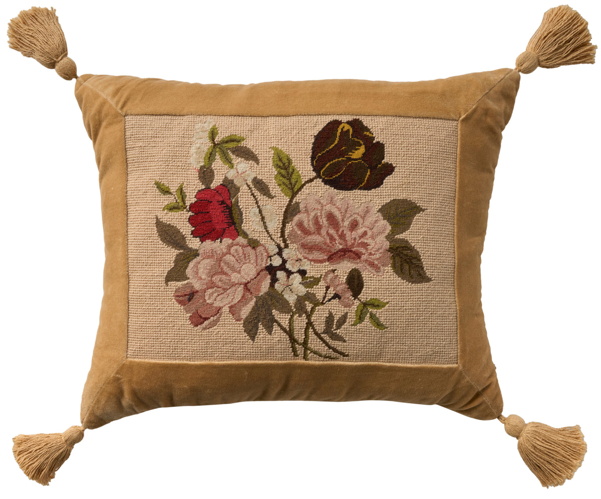 Vintage Pillow V8245 Beige 16" x 20" Throw Pillows