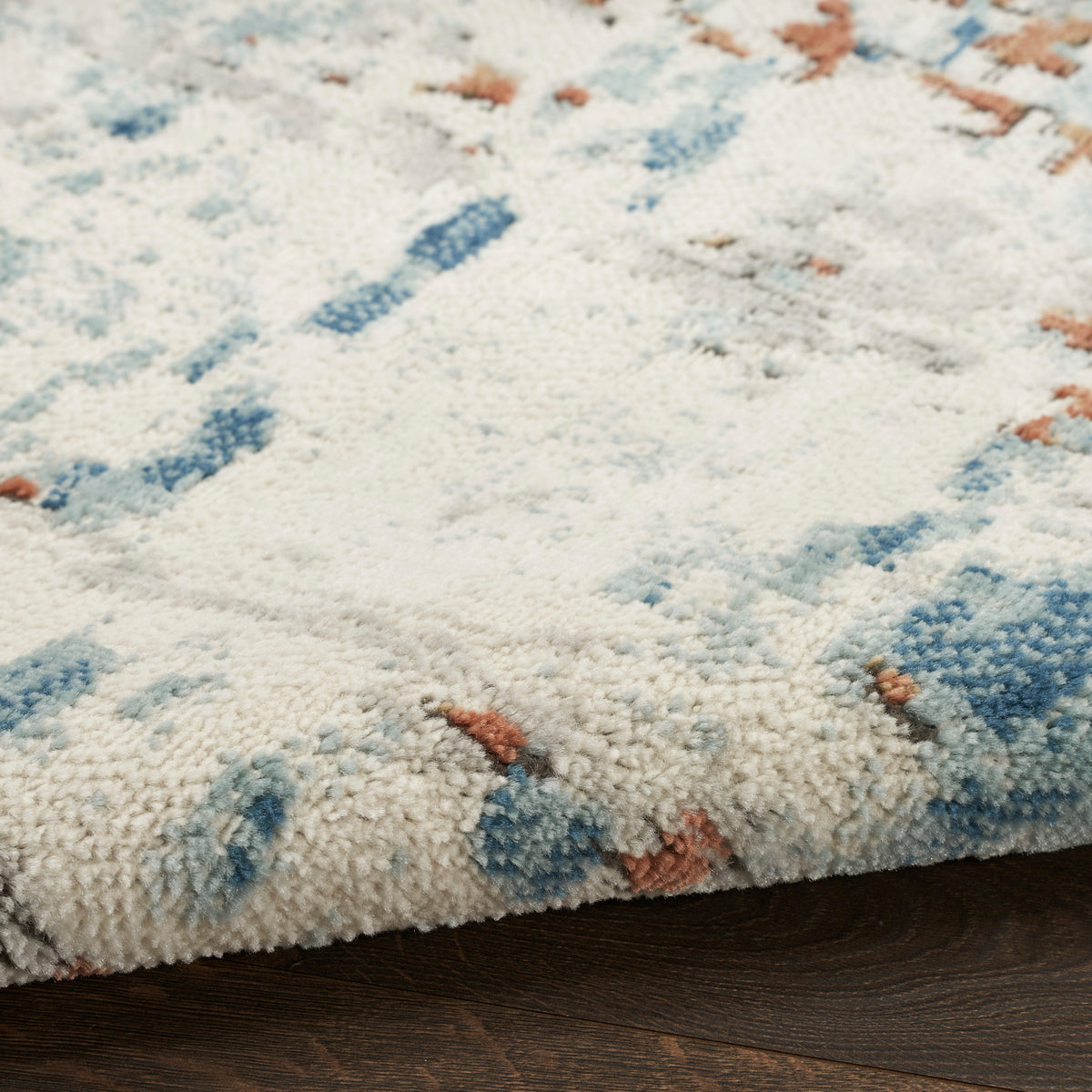 Quarry QUA01 Beige Blue Rust Rug