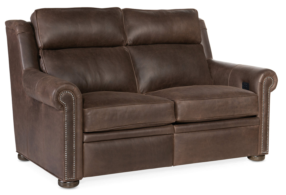Reece Reclining Loveseat with Power Headrest - Two Piece Back