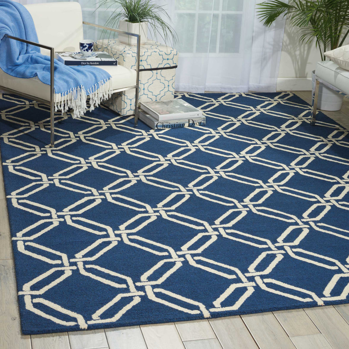 Linear LIN08 Navy Rug