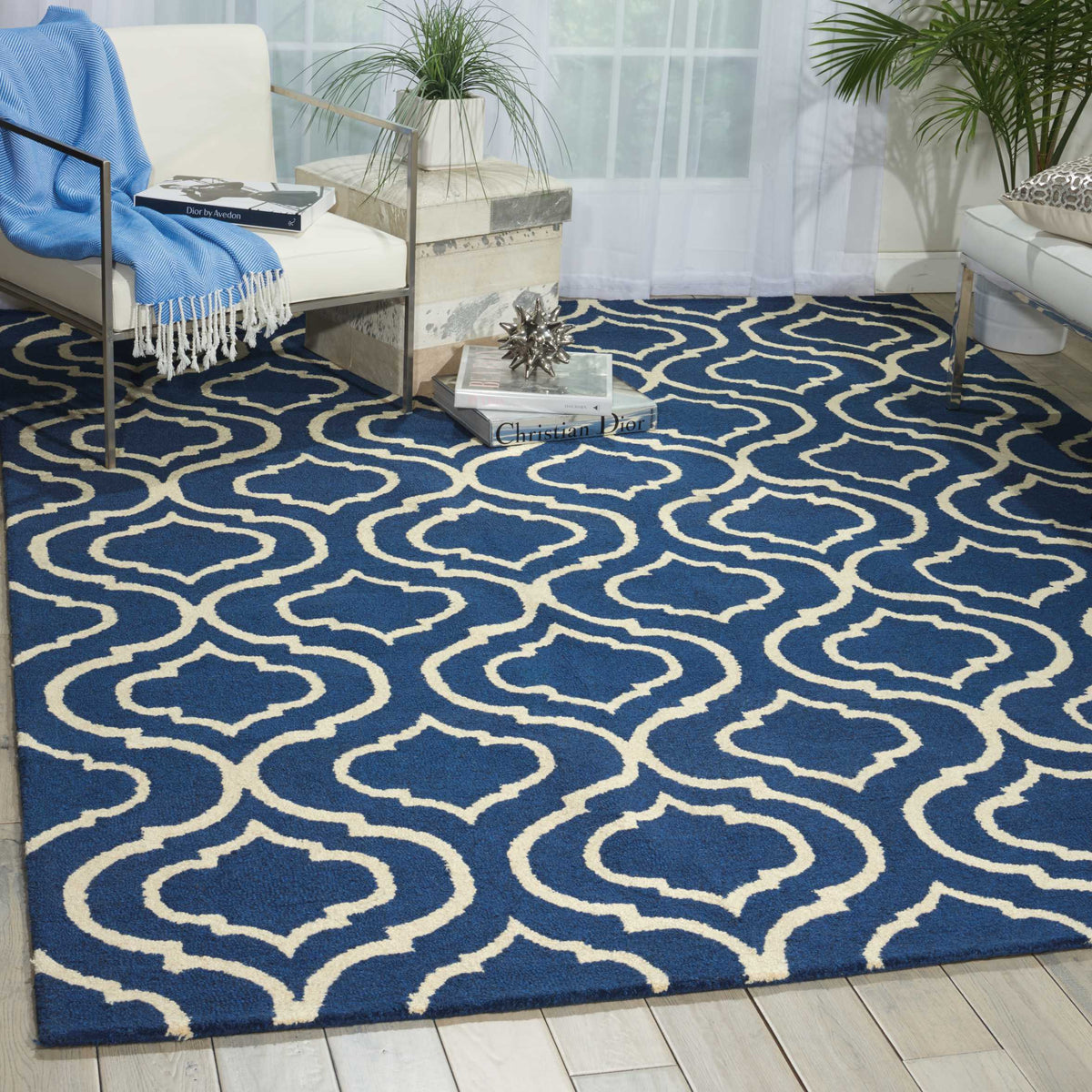 Linear LIN15 Navy Rug