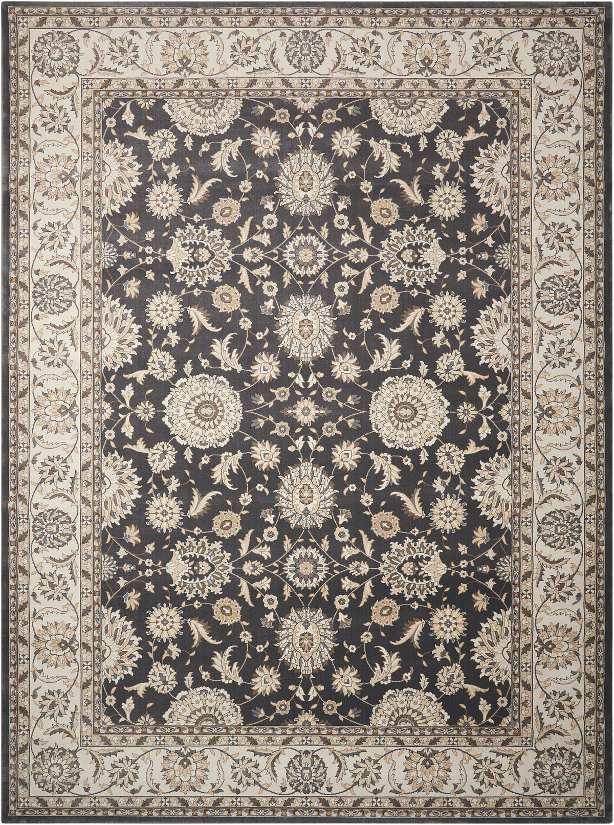Persian Crown PC002 Charcoal Ivory Rug
