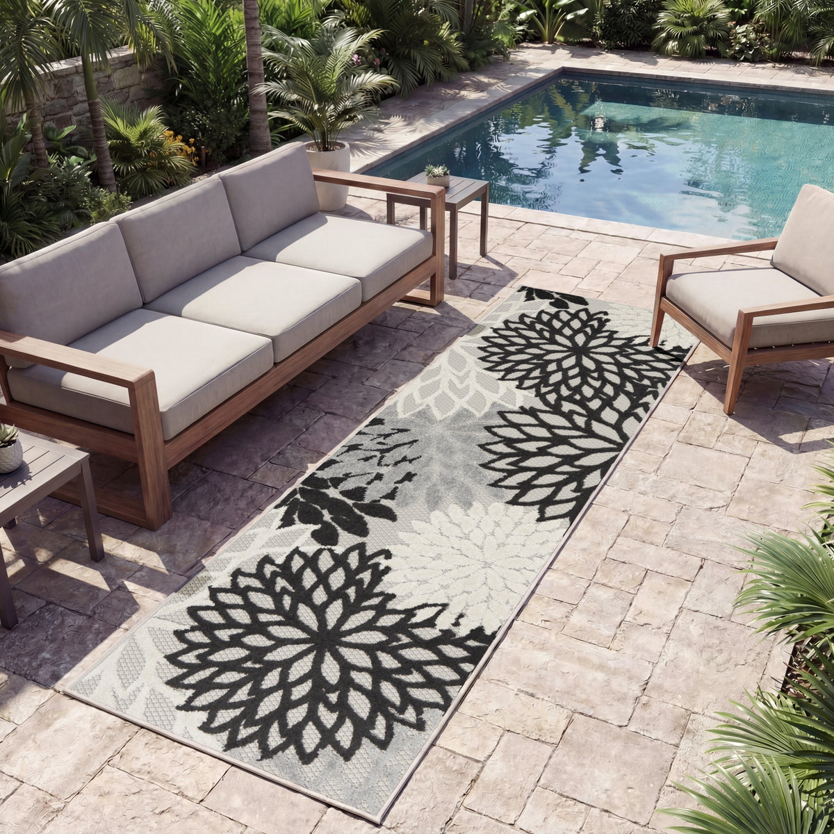 Aloha ALH05 Black White Rug