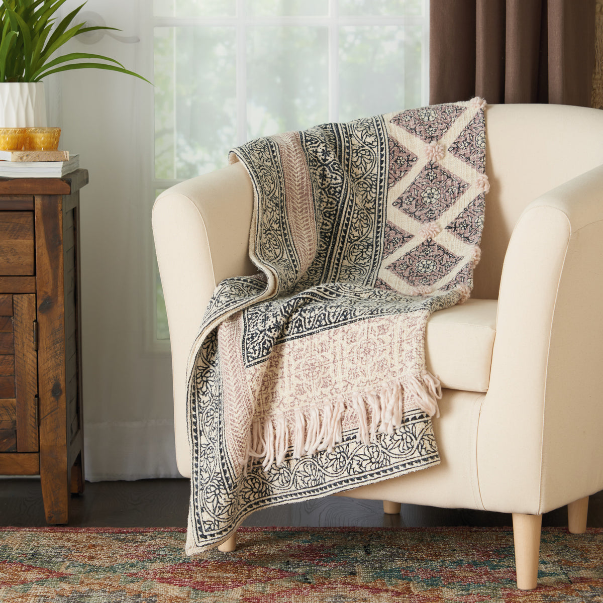 Throw BX090 Natural 50" x 60" Throw Blankets