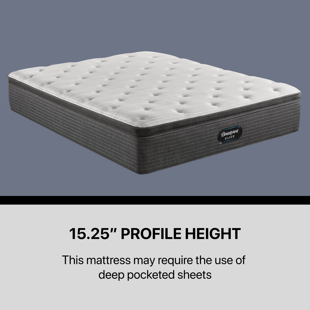 Silver BRS900 15.25" Plush Pillow Top Mattress