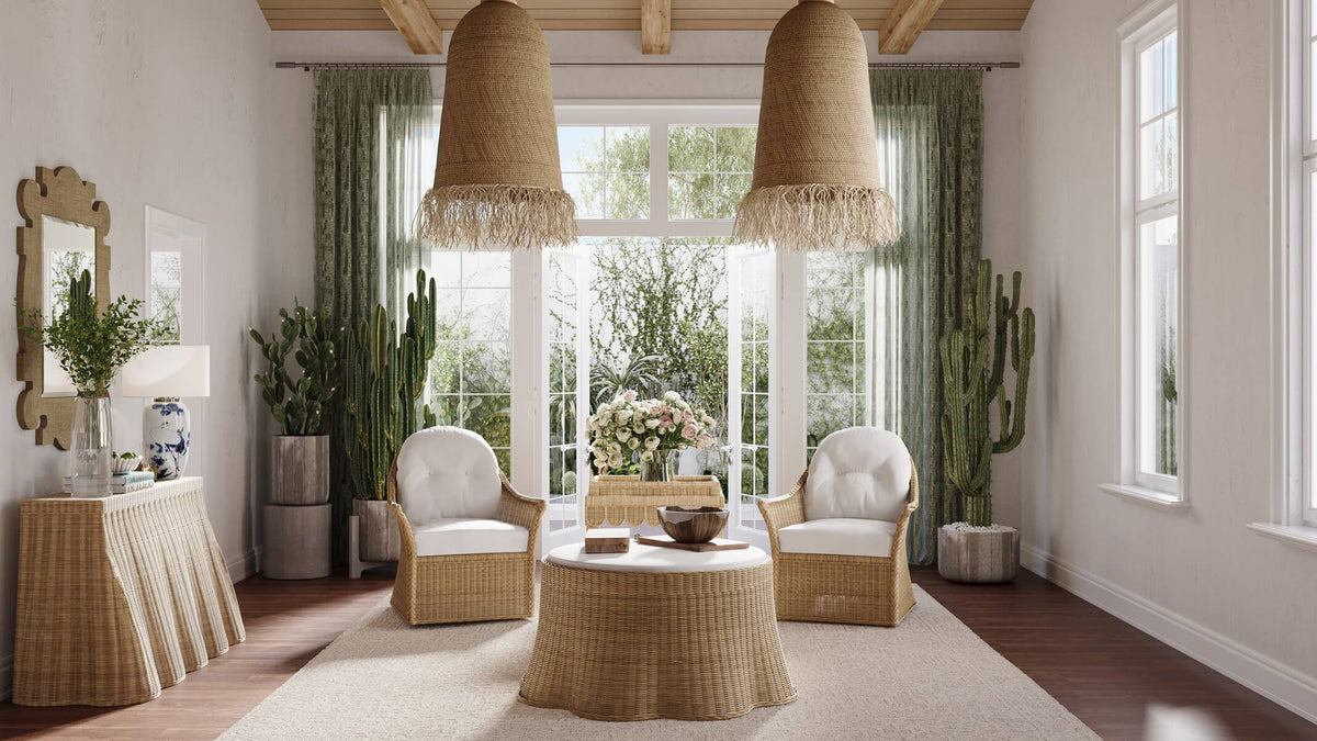 Rodeo Mirror in Raffia Raw