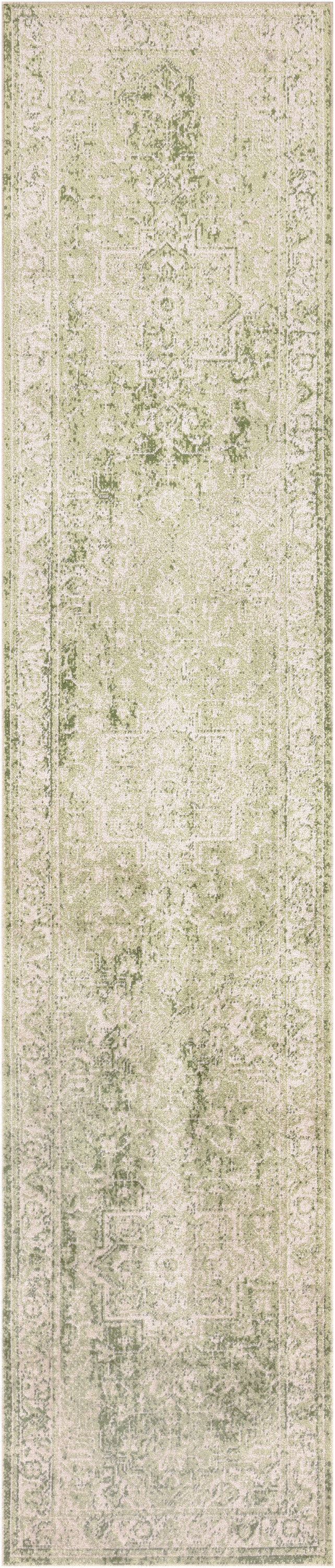 Astra Machine Washable ASW12 Ivory Green Rug