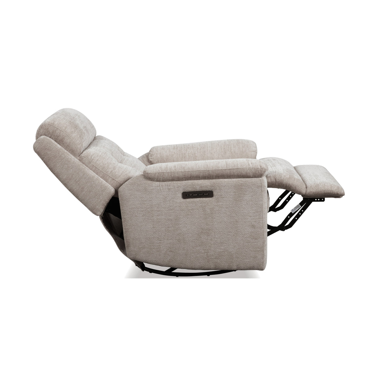 Sophisticated Fabric Perfect Match Power Swivel Gliding Recliner with Power Headrest & Lumbar