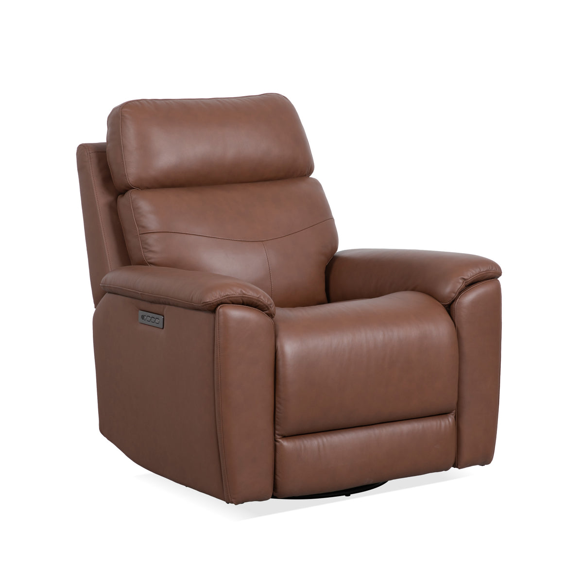 Refined Leather Perfect Match Power Swivel Gliding Recliner with Power Headrest & Lumbar