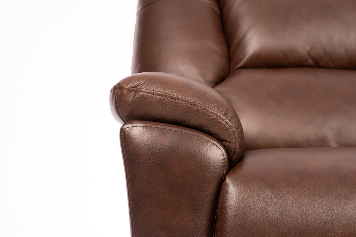 Plush Leather Perfect Match Power Gliding Recliner with Power Headrest & Lumbar