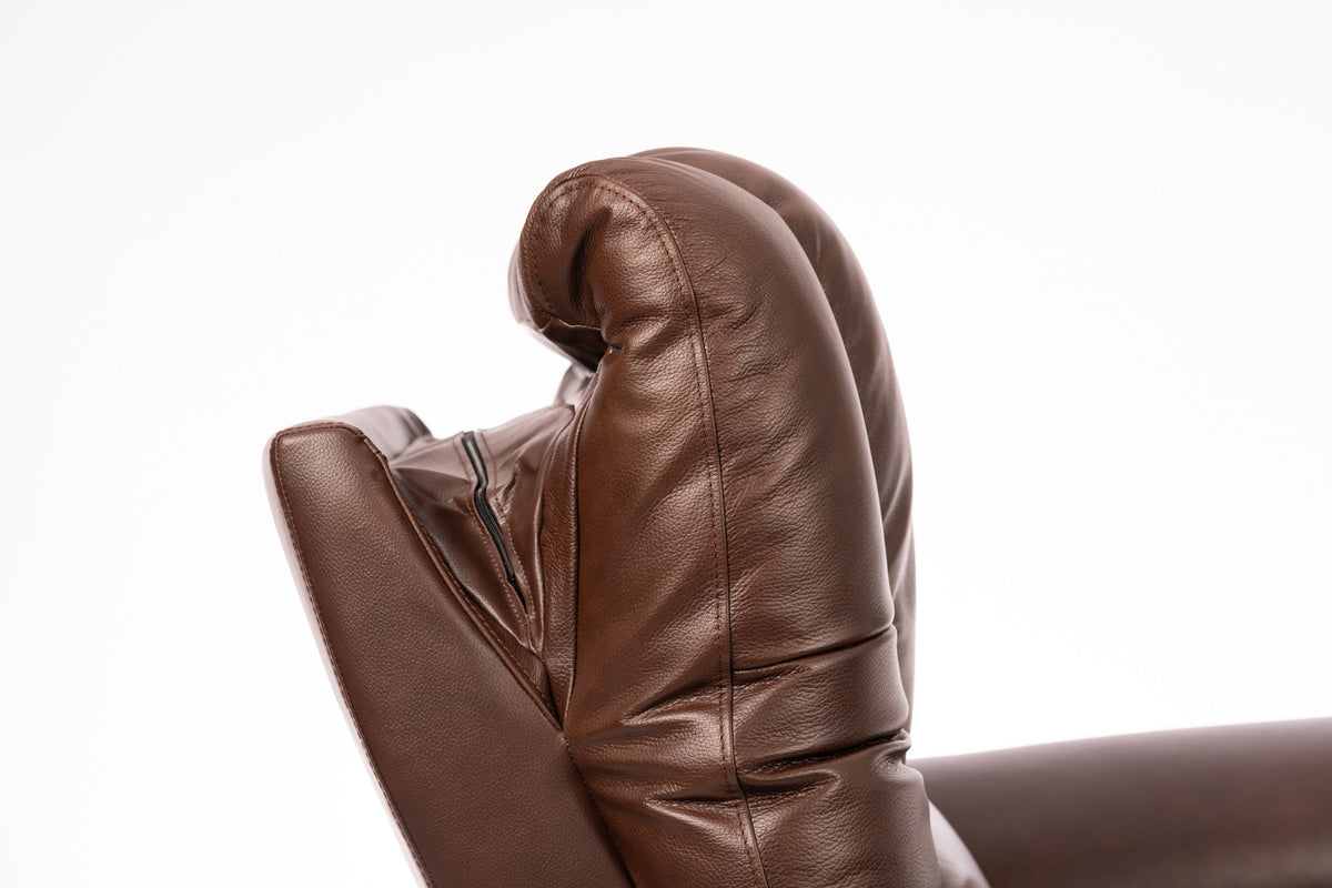 Plush Leather Perfect Match Power Gliding Recliner with Power Headrest & Lumbar