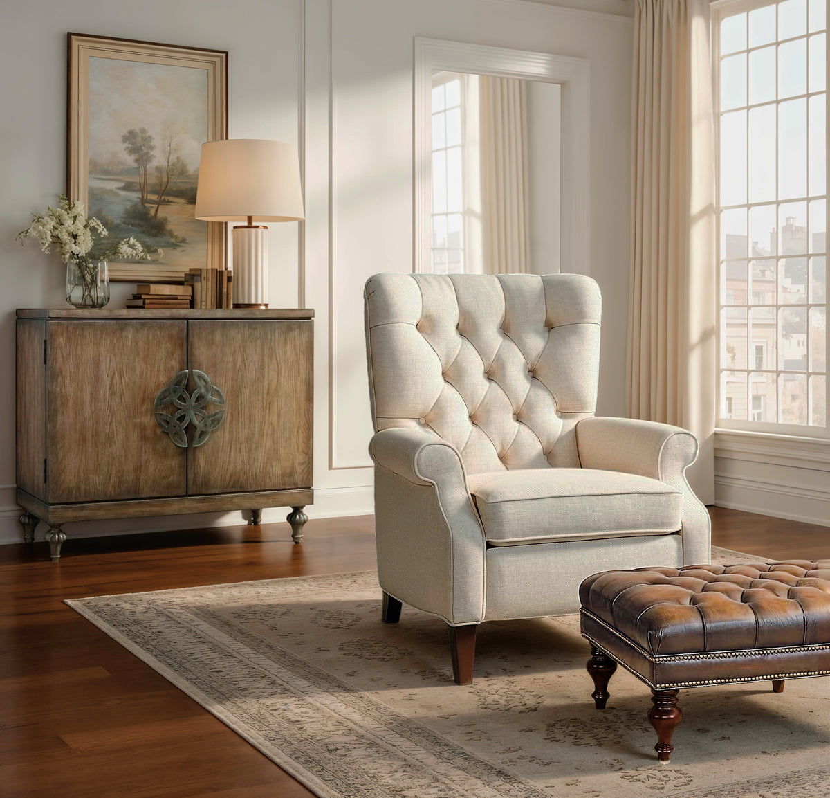 Fair-N-Square Tufted Square Ottoman