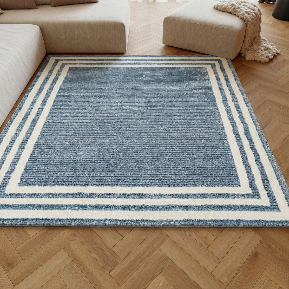 Pacific Shag PCS03 Blue Ivory Rug