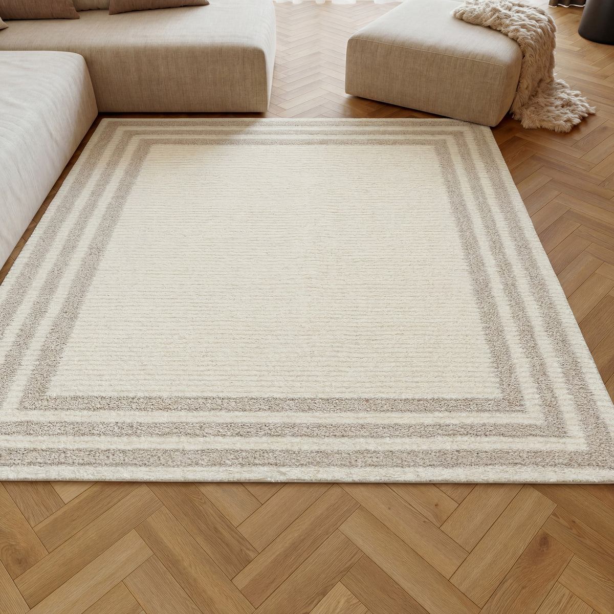 Pacific Shag PCS03 Ivory Beige Rug