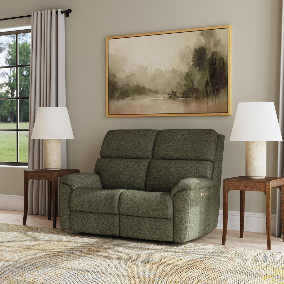 Porter Fabric Power Reclining Loveseat with Power Headrest & Lumbar