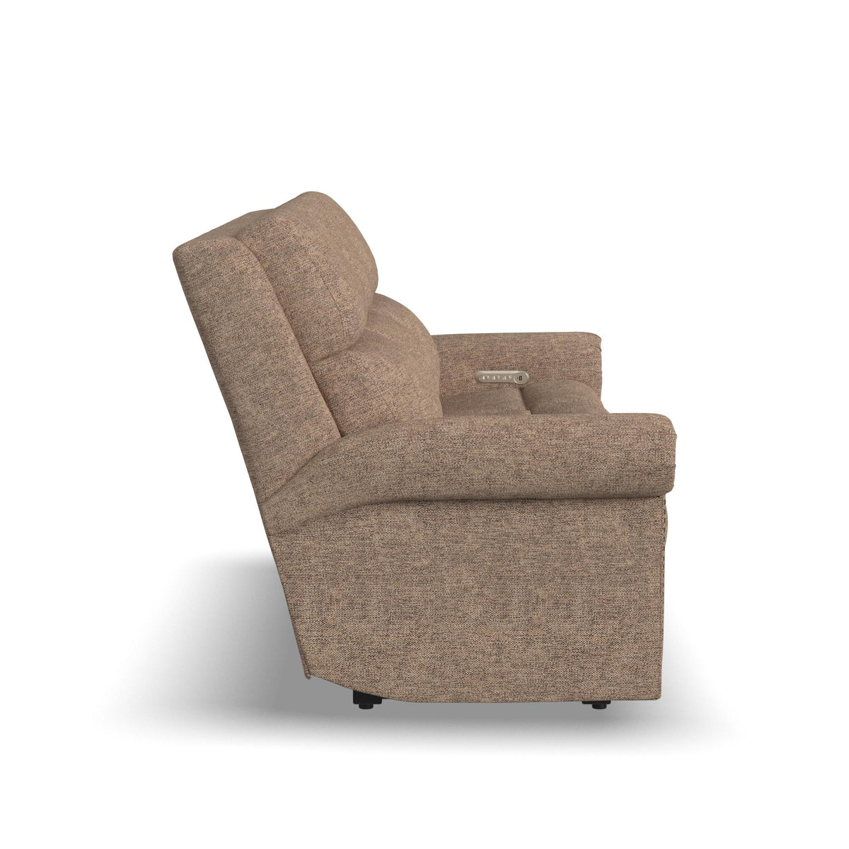 Bernard Fabric Power Reclining Sofa with Console, Power Headrest, & Lumbar