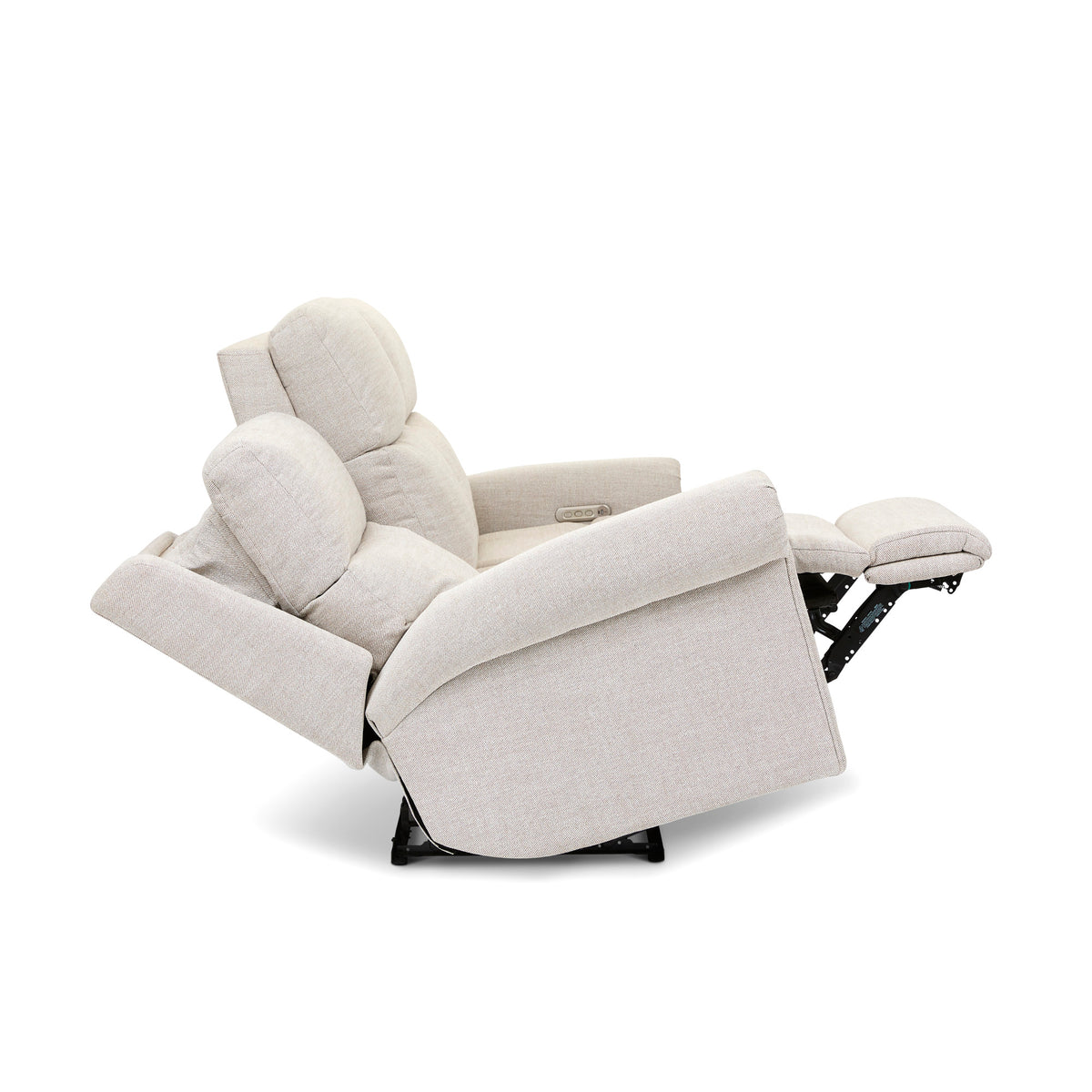 Bernard Fabric Power Reclining Sofa with Console, Power Headrest, & Lumbar
