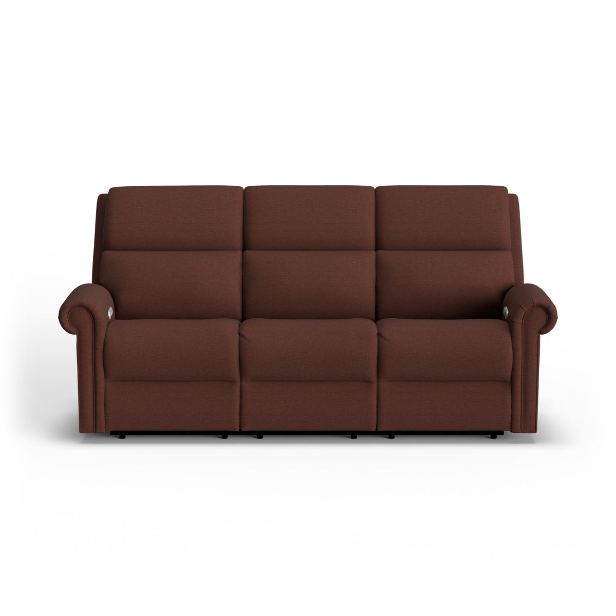 Bernard Fabric Power Reclining Sofa with Console, Power Headrest, & Lumbar