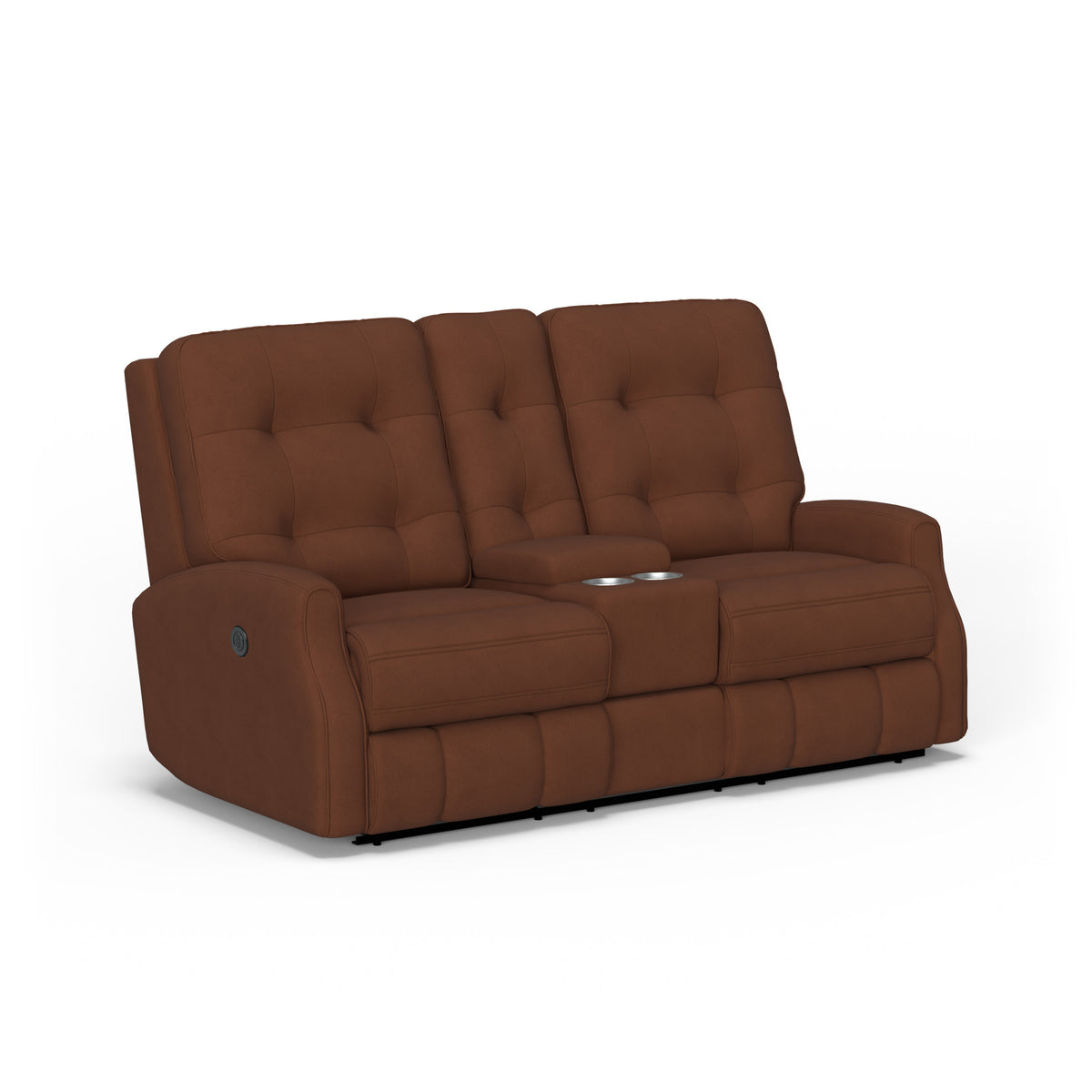 Devon Fabric Power Reclining Loveseat with Console
