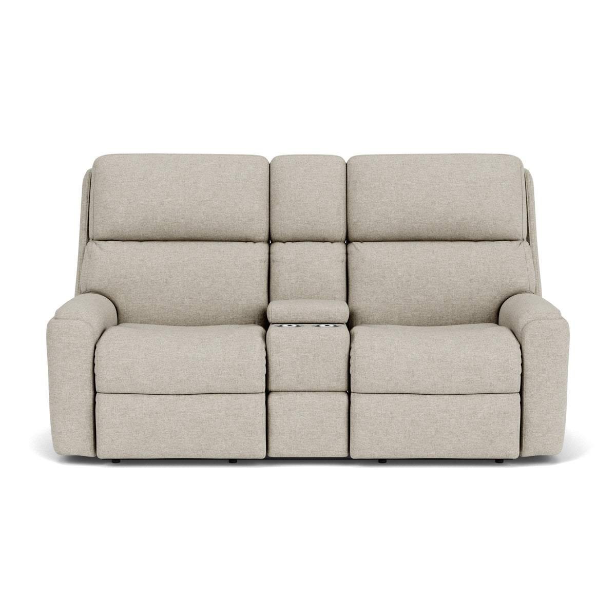 Rio Fabric Reclining Loveseat with Console