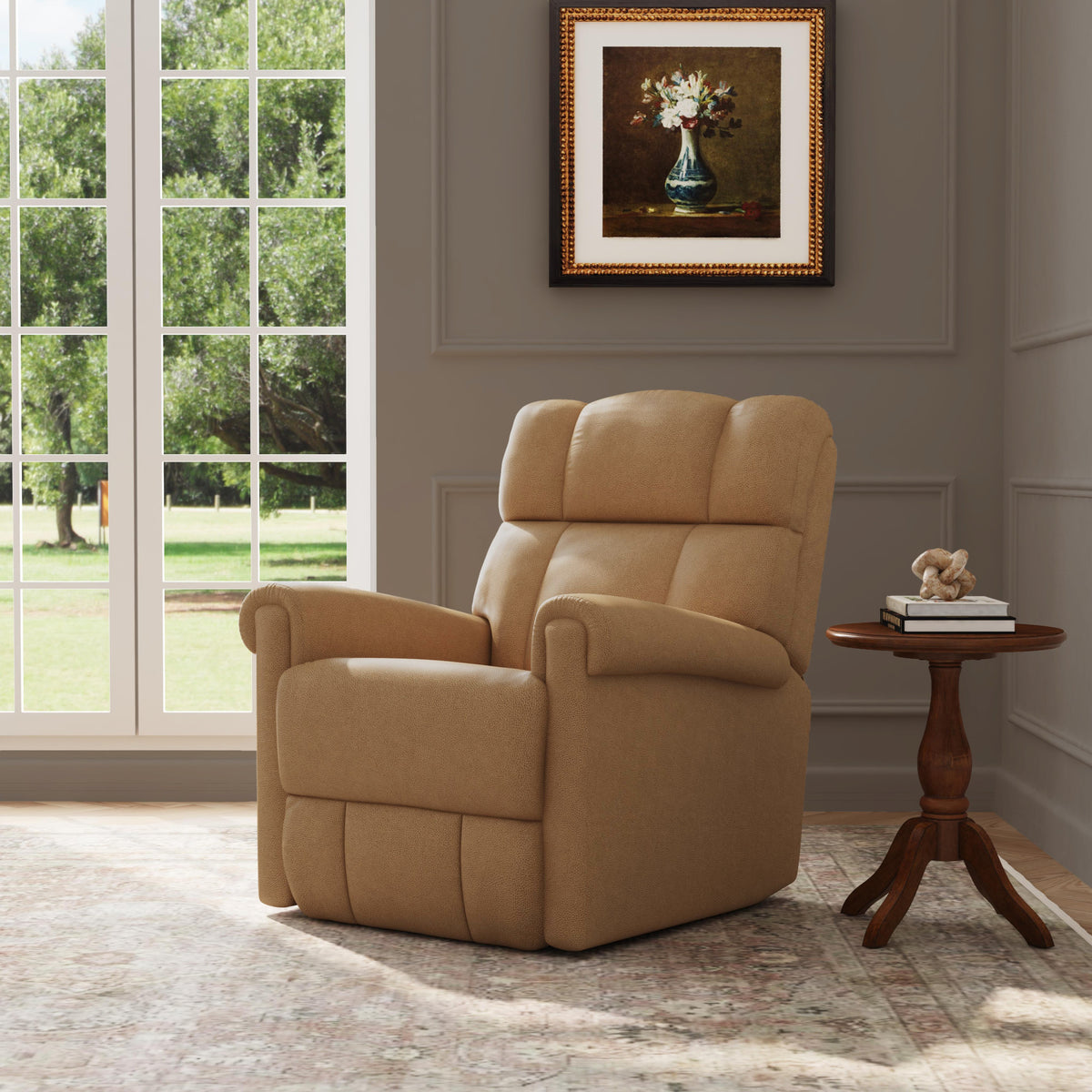 Classic Leather Power Gliding Recliner with Power Headrest & Lumbar