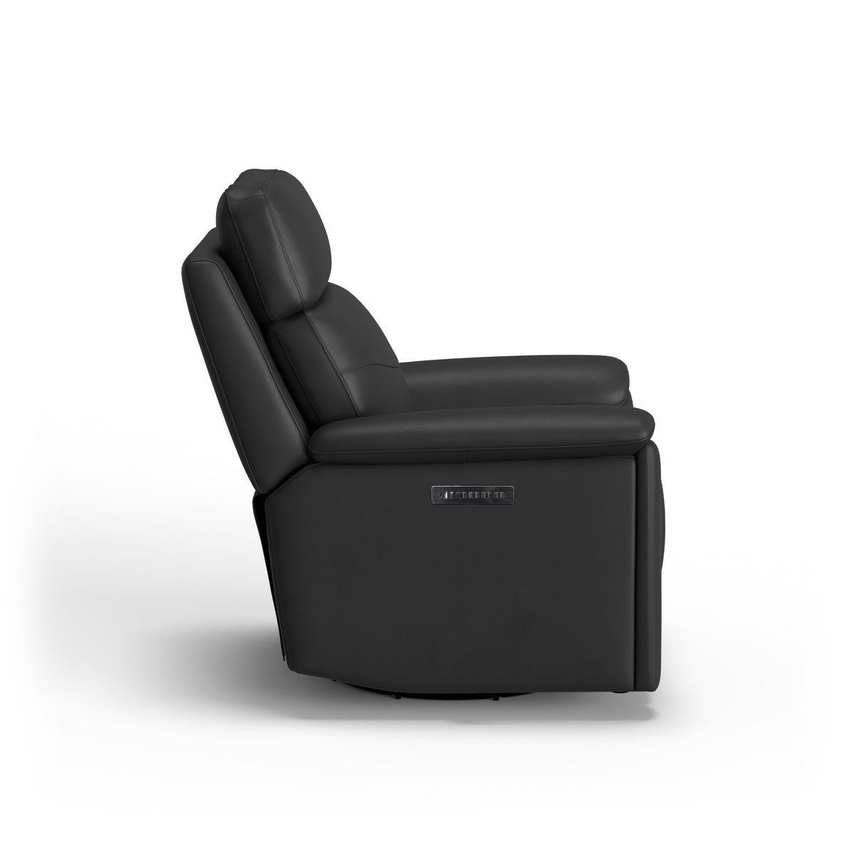 Refined Leather Power Swivel Gliding Recliner with Power Headrest & Lumbar