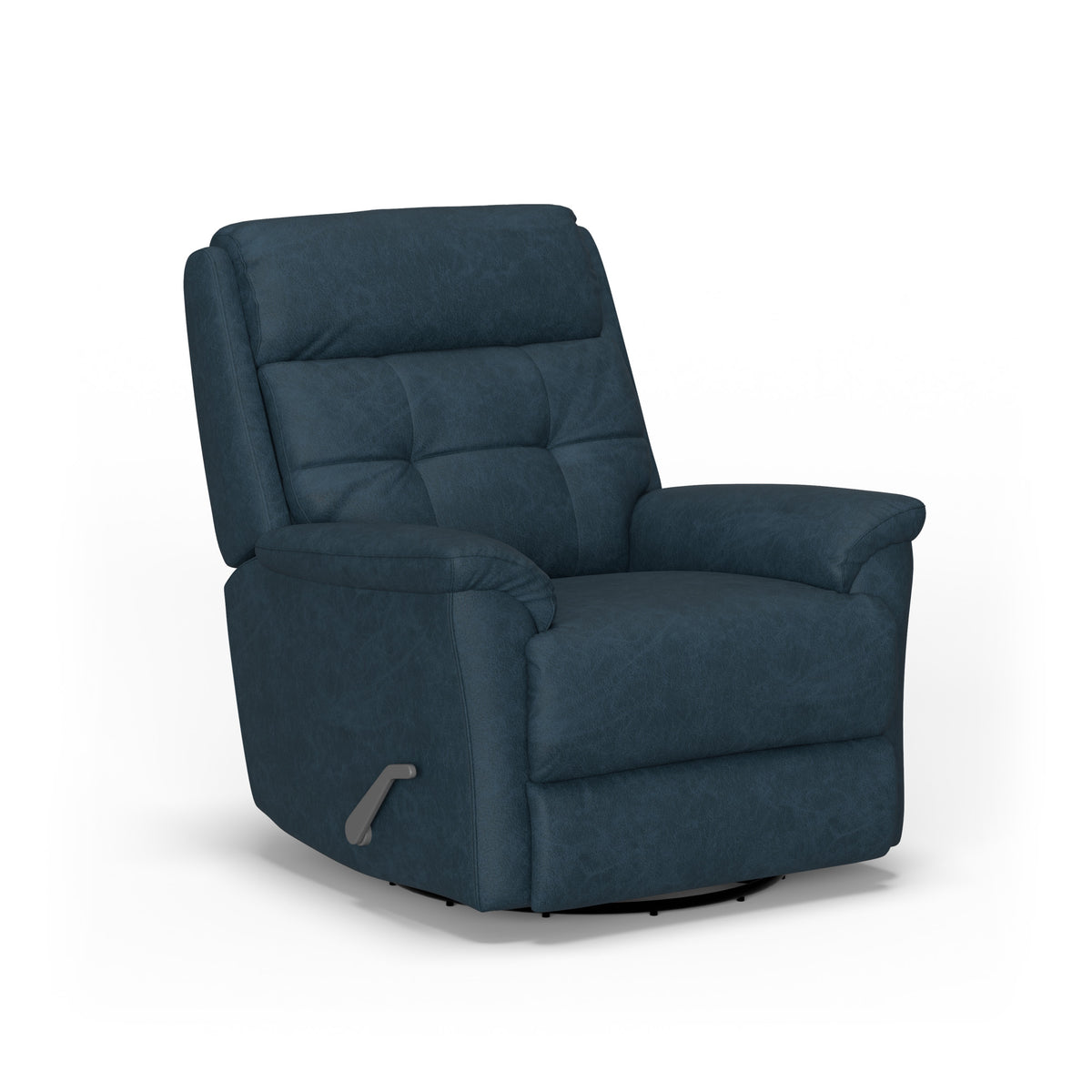 Sophisticated Leather Power Swivel Gliding Recliner with Power Headrest & Lumbar