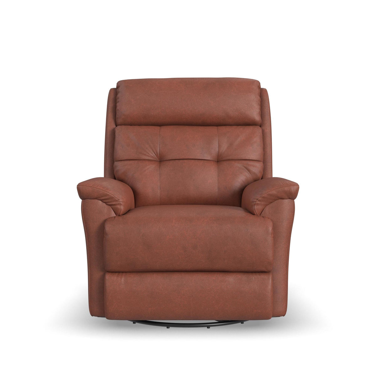 Sophisticated Leather Power Swivel Gliding Recliner with Power Headrest & Lumbar