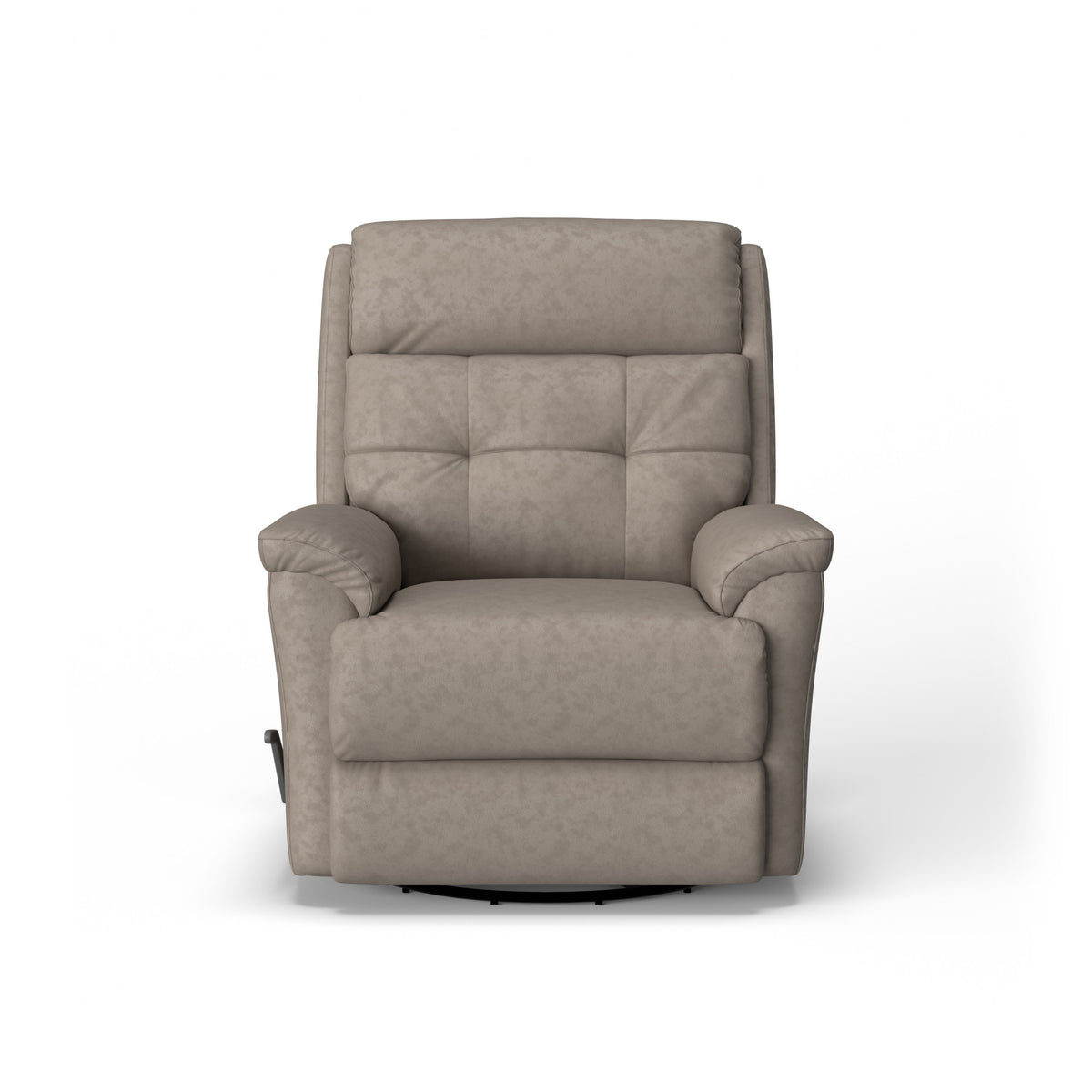 Sophisticated Leather Power Swivel Gliding Recliner with Power Headrest & Lumbar