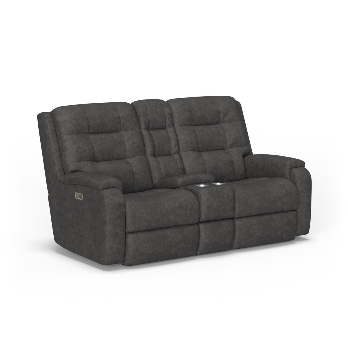 Arlo Leather Power Reclining Loveseat with Console & Power Headrests & Lumbar