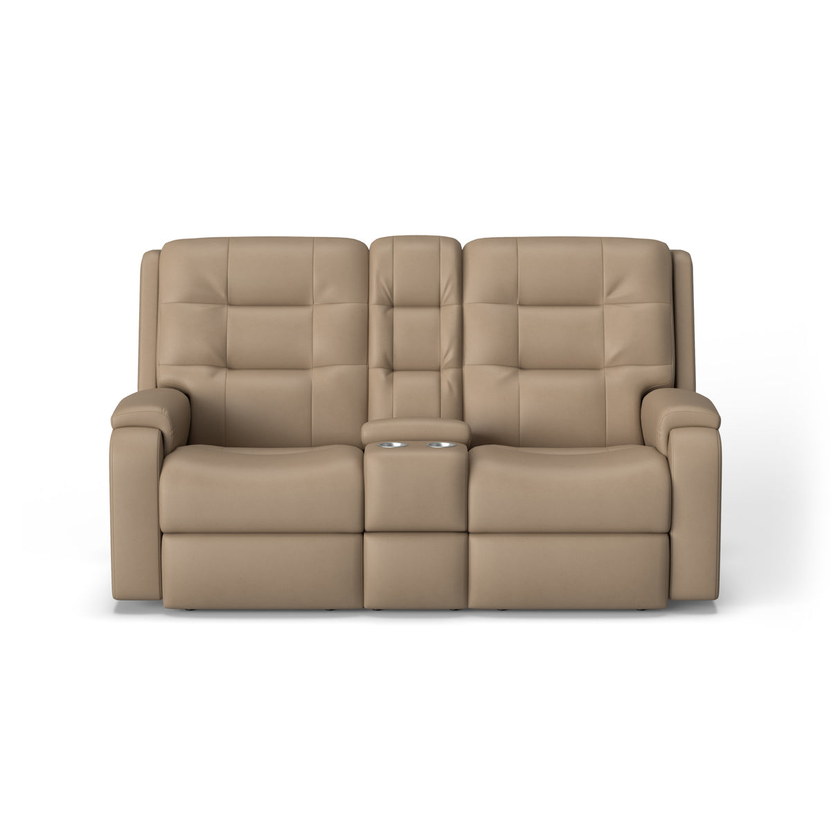 Arlo Leather Power Reclining Loveseat with Console & Power Headrests & Lumbar