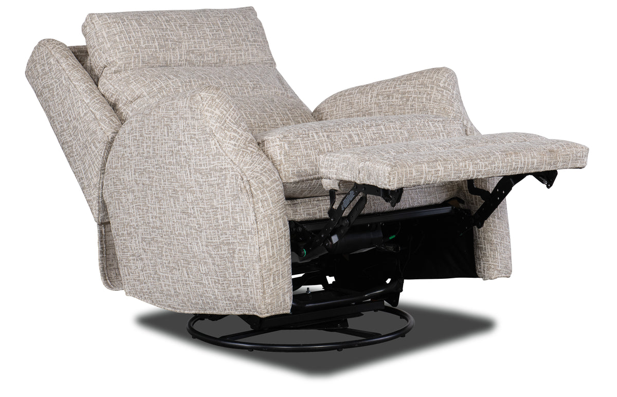 Darrien Swivel Glider Recliner Divided Back - Power Recline with Power Headrest