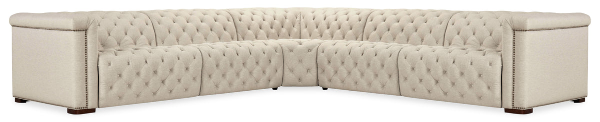 Savion Deux 5 Seat Sectional with Three Power Recliners and Six Power Headrests