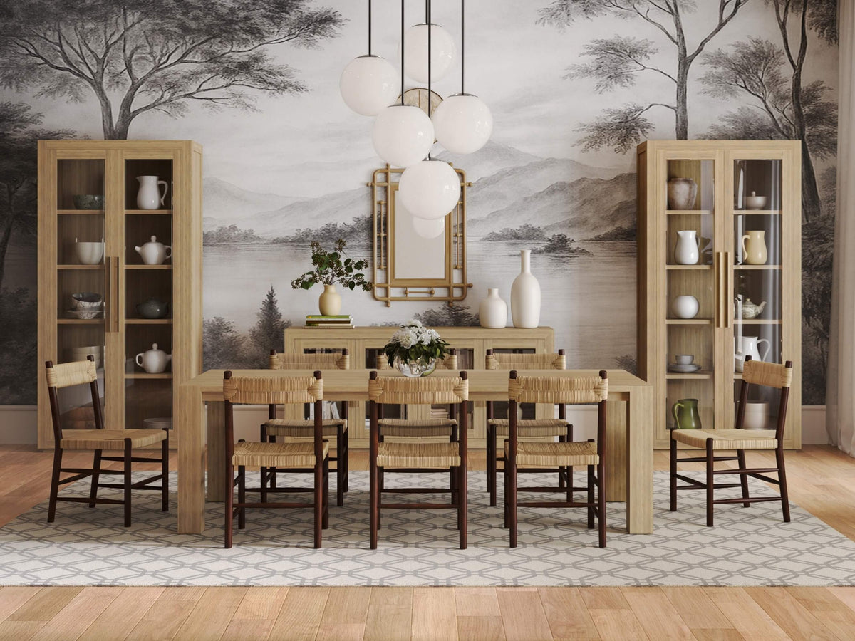 Tuscan Rustic Distressed Teak Dining Table 96'' in Teak Natural w/ Weathered Teak Distressing