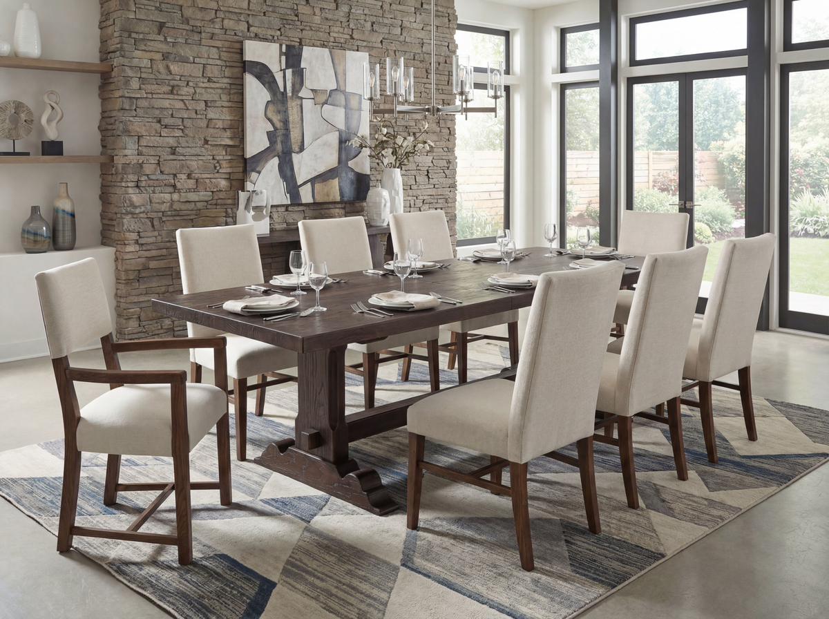 Driftwood Rectangle Dining Table with Two 20-inch Leaves
