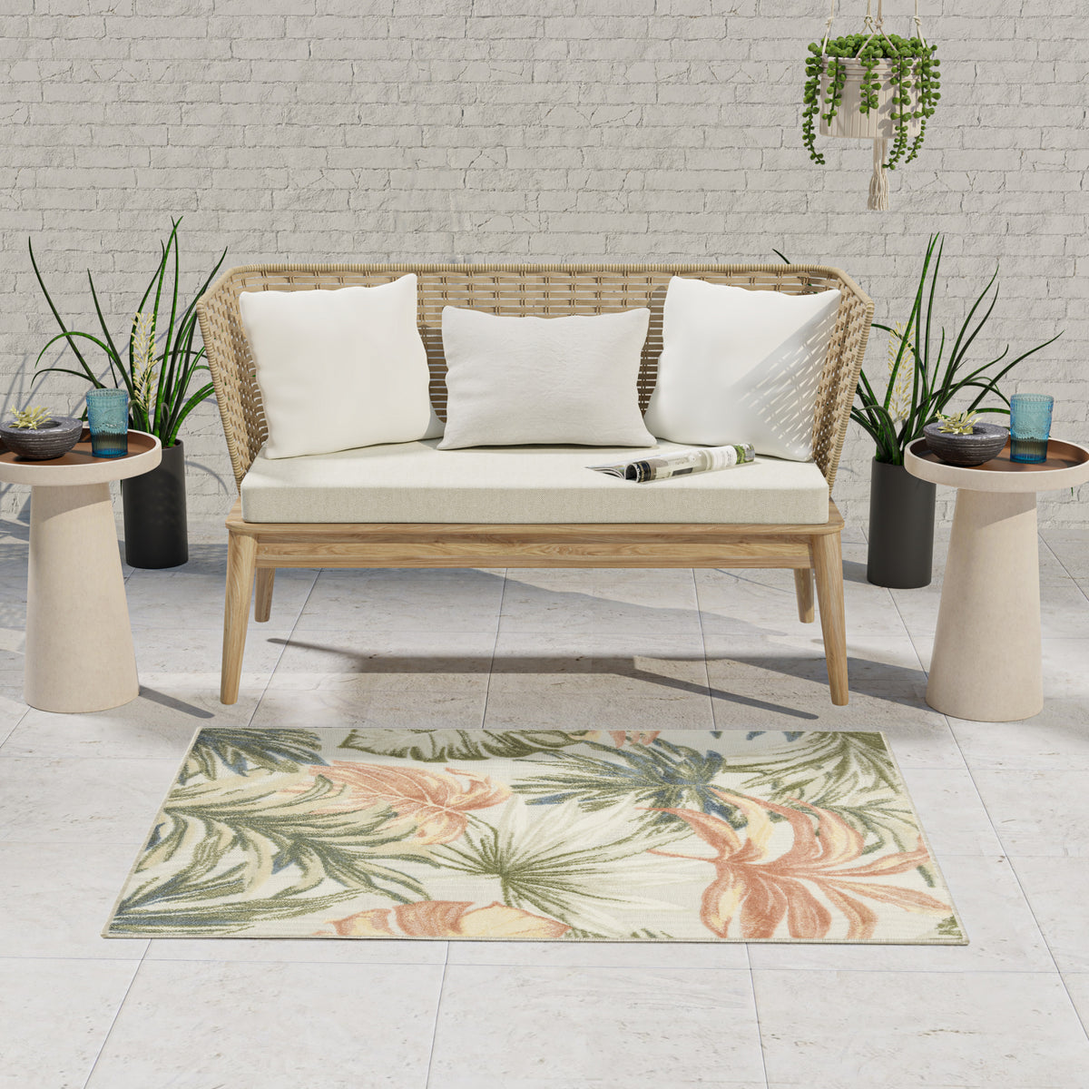 Aloha ALH43 Ivory Green Rug