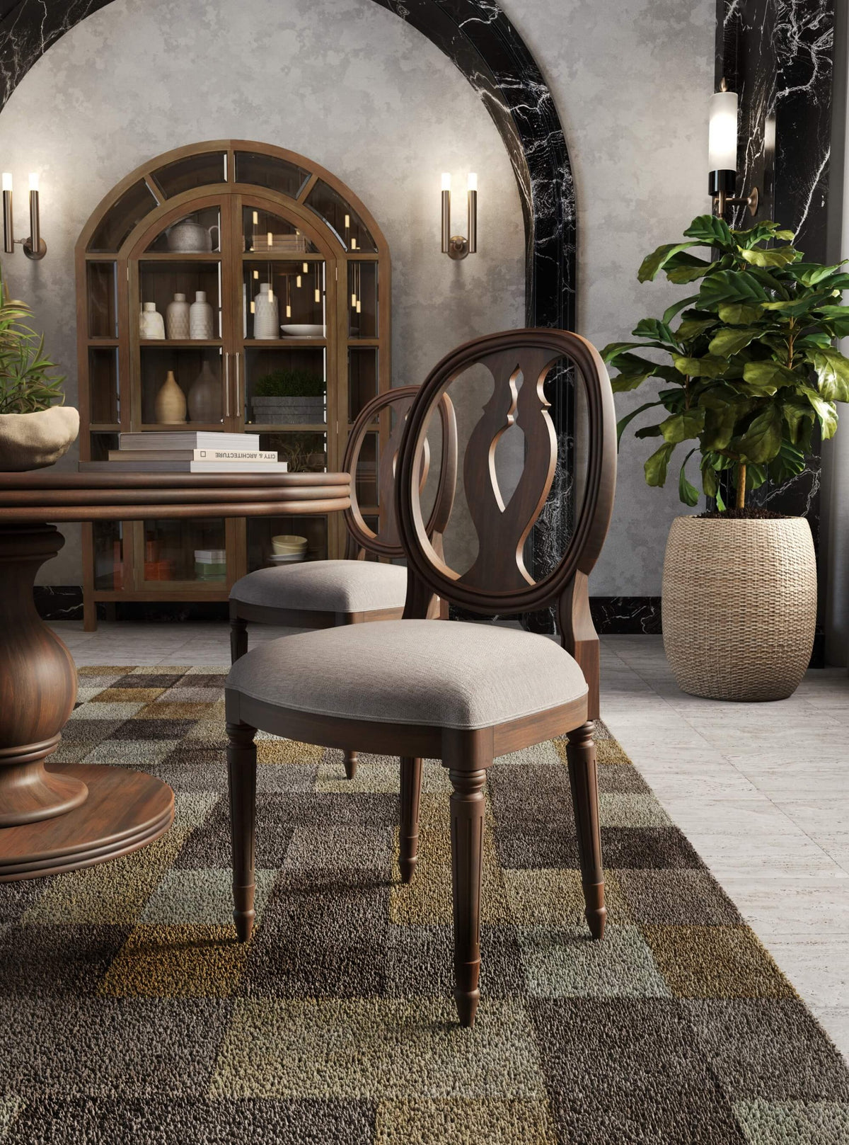 Vivienne Dining Table 60'' in Walnut