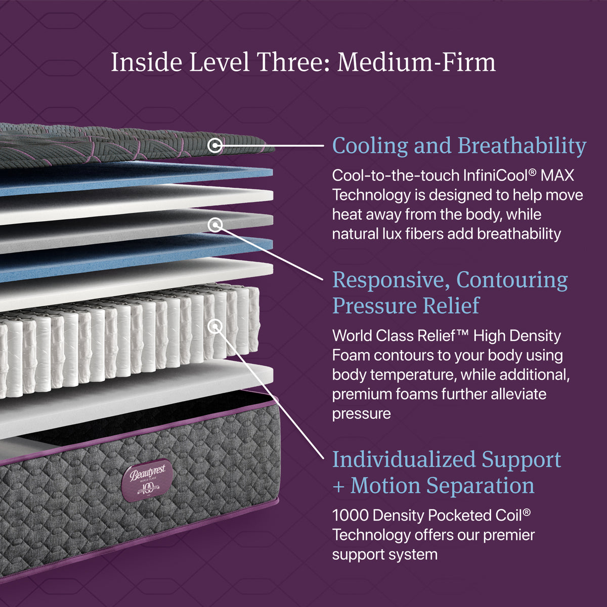 Beautyrest World Class Level Three Medium Firm Mattress