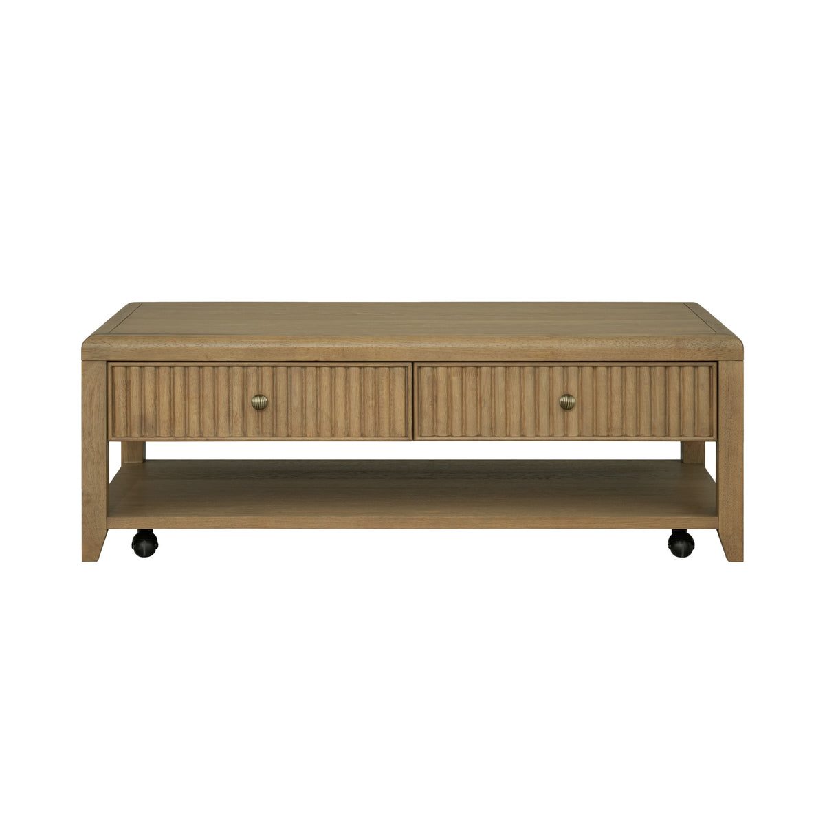Reed Rectangular Coffee Table with Casters