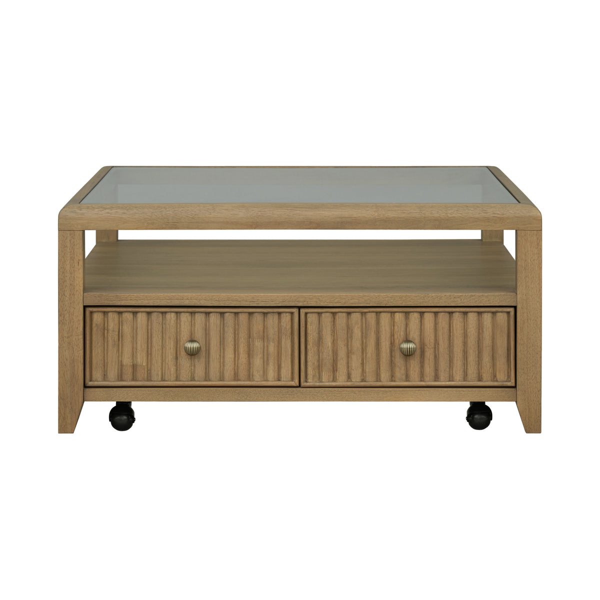 Reed Square Coffee Table with Casters